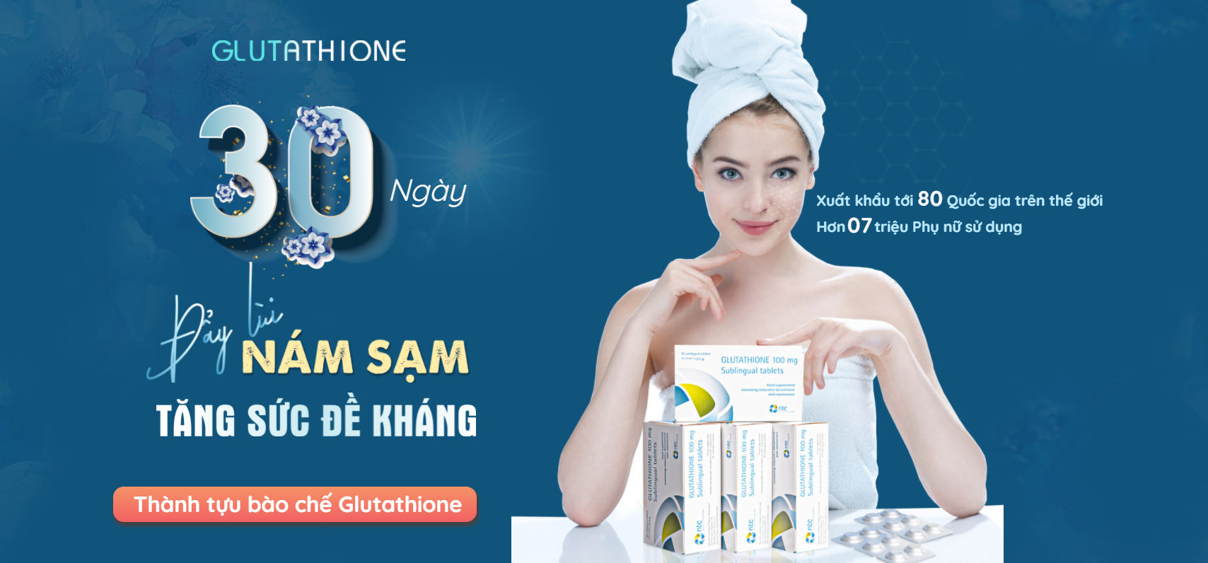 Viên Ngậm Trắng Da GLUTATHIONE