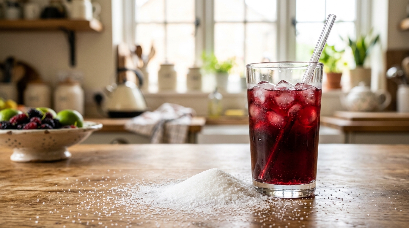 Ly nước dâu tằm ngâm đường phèn chứa nhiều calo rỗng là nguyên nhân phổ biến gây tăng cân và tích tụ mỡ thừa